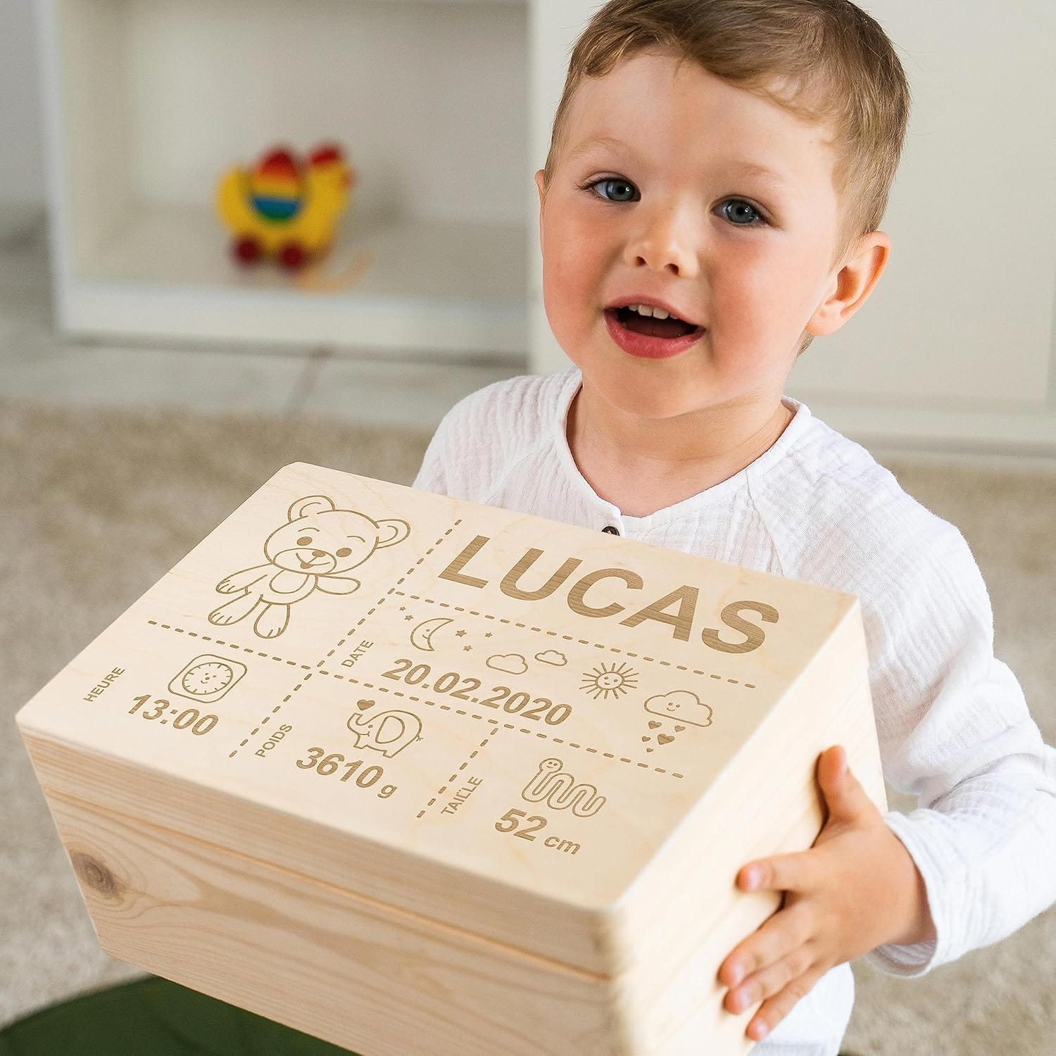 Boîte à souvenirs bébé personnalisée